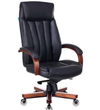 Кресло бюрократ T-9922 Waknut (черная натуральная кожа)