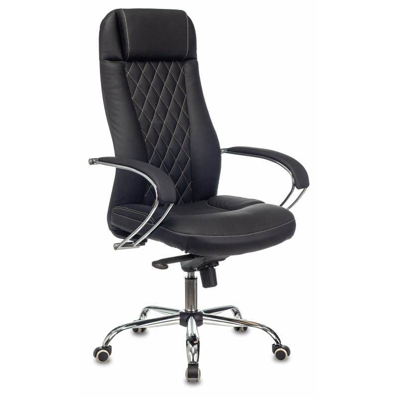 Кресло руководителя Бюрократ CH-609SL/ECO черный эко.кожа крестов. металл хром главное фото